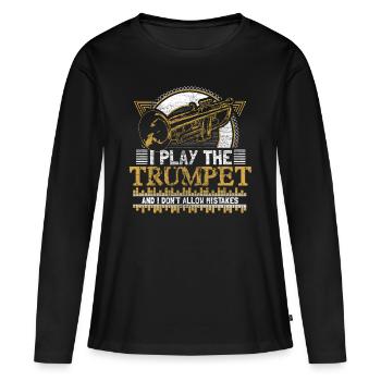 Trompette Trompette Trompette Cadeau - T-shirt manches longues Premium bio Femme - noir - Devant - Julia (174cm)