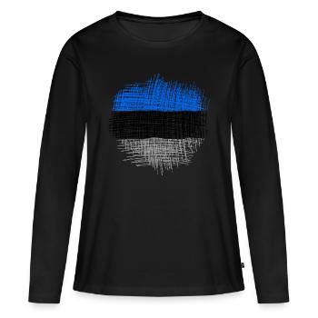 Estonie - T-shirt manches longues Premium bio Femme - noir - Devant - Julia (174cm)