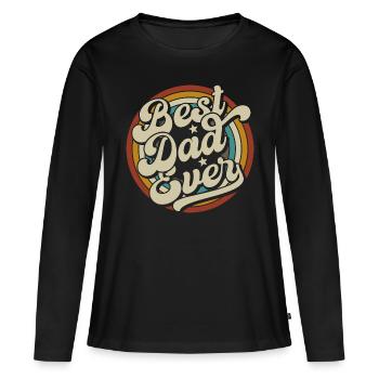 Meilleur papa de tous les temps Meilleur cadeau de fête des pères - T-shirt manches longues Premium bio Femme - noir - Devant - Julia (174cm)