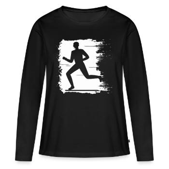 Jogging - Running Running Man Fitness - T-shirt manches longues Premium bio Femme - noir - Devant - Julia (174cm)