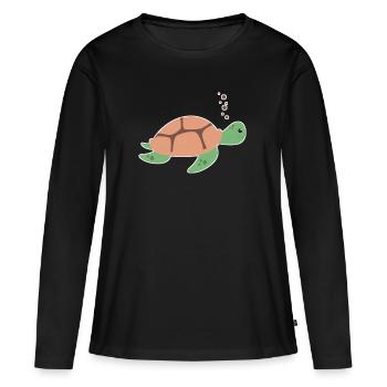 Tortue - T-shirt manches longues Premium bio Femme - noir - Devant - Julia (174cm)