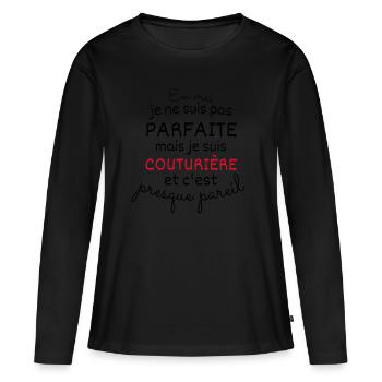 Really not perfect but I am a seamstress - Women's Premium Organic Long Sleeve Shirt - black - Front - Julia (174cm)