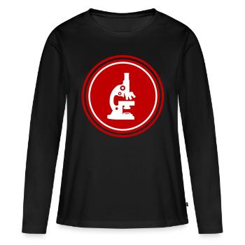 Icône d’icône de microscope - T-shirt manches longues Premium bio Femme - noir - Devant - Julia (174cm)