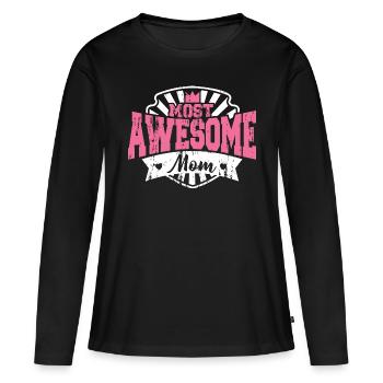Greatest Mom - Grossesse Fête des mères Femmes - T-shirt manches longues Premium bio Femme - noir - Devant - Julia (174cm)
