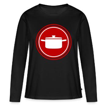 cooking pot icon - Women's Premium Organic Long Sleeve Shirt - black - Front - Julia (174cm)