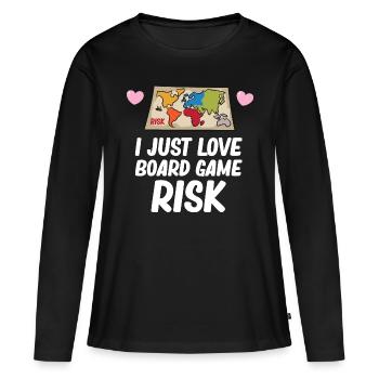 Risk - I just love board game risk - Women's Premium Organic Long Sleeve Shirt - black - Front - Julia (174cm)