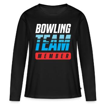 Équipe de bowling - T-shirt manches longues Premium bio Femme - noir - Devant - Julia (174cm)