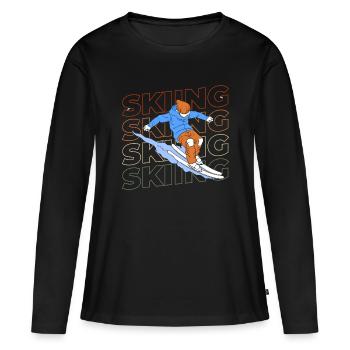 Ski Alpes Sport Piste de ski - T-shirt manches longues Premium bio Femme - noir - Devant - Julia (174cm)