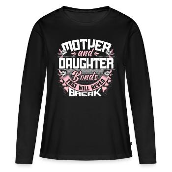 Idée cadeau de cohésion mère-fille - T-shirt manches longues Premium bio Femme - noir - Devant - Julia (174cm)