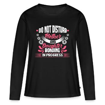 Mutter Tochter Familie Mutterliebe Geschenk - Frauen Premium Bio Langarmshirt - Schwarz - Vorne - Julia (174cm)