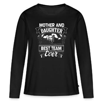 Mutter und Tochter Mutterliebe - Frauen Premium Bio Langarmshirt - Schwarz - Vorne - Julia (174cm)