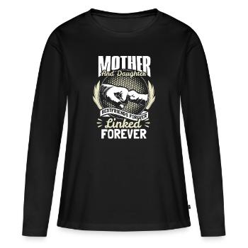 Cadeau de cohésion de la Journée mère-fille - T-shirt manches longues Premium bio Femme - noir - Devant - Julia (174cm)