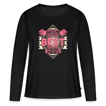 Tochter Eltern - Frauen Premium Bio Langarmshirt - Schwarz - Vorne - Julia (174cm)