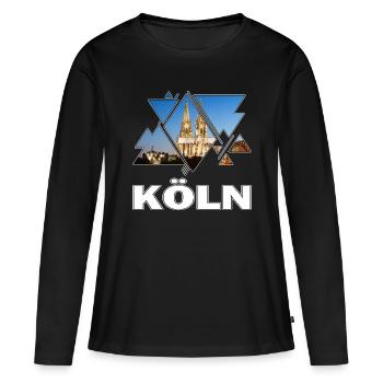 Cathédrale de Cologne Allemagne Ville Skyline Home Love - T-shirt manches longues Premium bio Femme - noir - Devant - Julia (174cm)