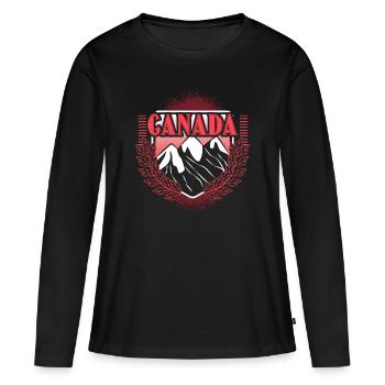 Canada Elk State - T-shirt manches longues Premium bio Femme - noir - Devant - Julia (174cm)