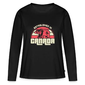 Drapeau canadien du Canada - T-shirt manches longues Premium bio Femme - noir - Devant - Julia (174cm)