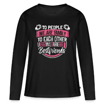 Mutter Tochter Freunde Mutterliebe - Frauen Premium Bio Langarmshirt - Schwarz - Vorne - Julia (174cm)