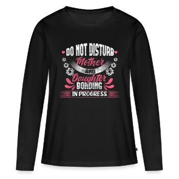 Mutter und Tochter Kindertag Mutterliebe - Frauen Premium Bio Langarmshirt - Schwarz - Vorne - Julia (174cm)