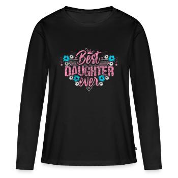Tochter Mutter Mädchen - Frauen Premium Bio Langarmshirt - Schwarz - Vorne - Julia (174cm)