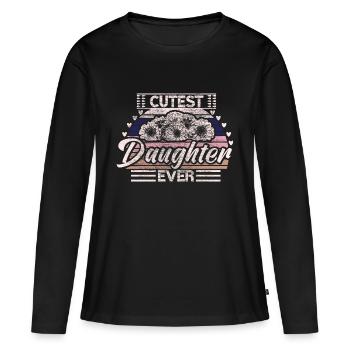 Fille de la famille Filles - T-shirt manches longues Premium bio Femme - noir - Devant - Julia (174cm)