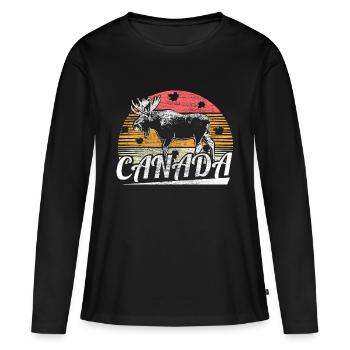 Cadeau de la Nation neige du Canada - T-shirt manches longues Premium bio Femme - noir - Devant - Julia (174cm)
