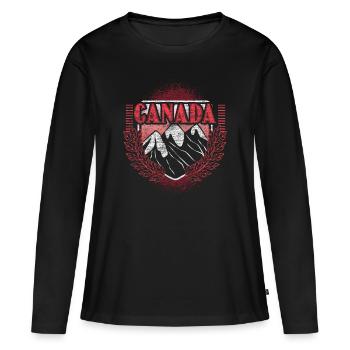 Pays de naissance du Canada - T-shirt manches longues Premium bio Femme - noir - Devant - Julia (174cm)