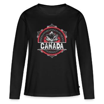 Canada Elk State - T-shirt manches longues Premium bio Femme - noir - Devant - Julia (174cm)