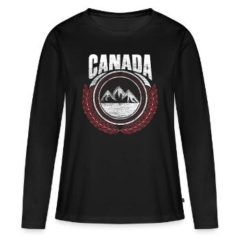 Cadeau d’origine wapiti du Canada - T-shirt manches longues Premium bio Femme - noir - Devant - Julia (174cm)