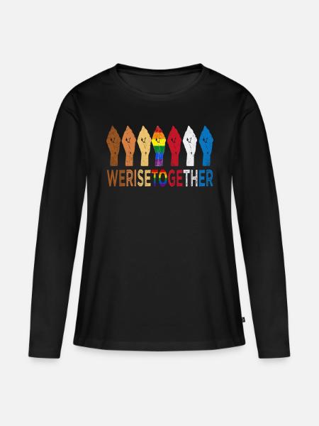 Lgbtq Werisetogether Flag - Women's Premium Organic Long Sleeve Shirt - black