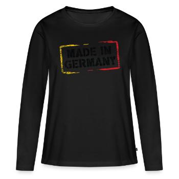 Made in Germany - T-shirt manches longues Premium bio Femme - noir - Devant - Julia (174cm)