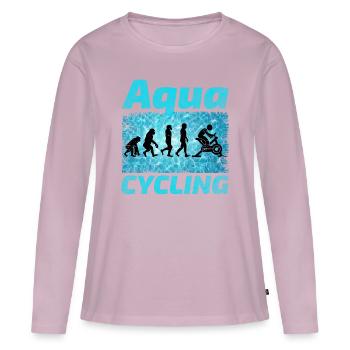 Aqua Cycling Piscine Fitness Evolution - T-shirt manches longues Premium bio Femme - rose poudré - Devant - Julia (174cm)