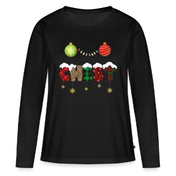 Nüsse Kastanien Weihnachtspaare Passen - Frauen Premium Bio Langarmshirt - Schwarz - Vorne - Julia (174cm)