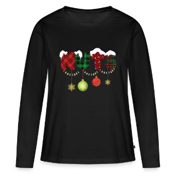 Nüsse Kastanien Weihnachtspaare Passen - Frauen Premium Bio Langarmshirt - Schwarz - Vorne - Julia (174cm)