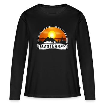 Monterrey Mexique Skyline Vintage Sunset Travel Sou - T-shirt manches longues Premium bio Femme - noir - Devant - Julia (174cm)
