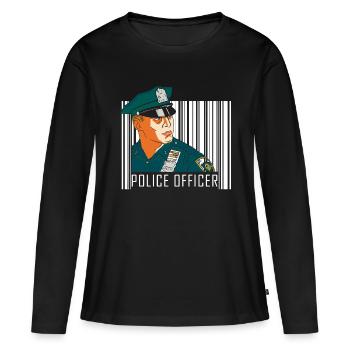 Policier Uniforme de scène de crime - T-shirt manches longues Premium bio Femme - noir - Devant - Julia (174cm)