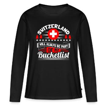 Suisse Etat neutre - T-shirt manches longues Premium bio Femme - noir - Devant - Julia (174cm)