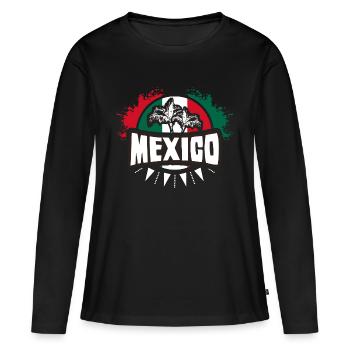 Mexique Armoiries mexicaines Idée cadeau - T-shirt manches longues Premium bio Femme - noir - Devant - Julia (174cm)