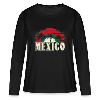 Mexique - T-shirt manches longues Premium bio Femme - noir - Devant - Julia (174cm)