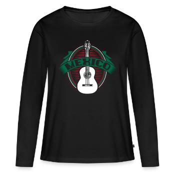 Idée cadeau du drapeau mexicain du Mexique - T-shirt manches longues Premium bio Femme - noir - Devant - Julia (174cm)