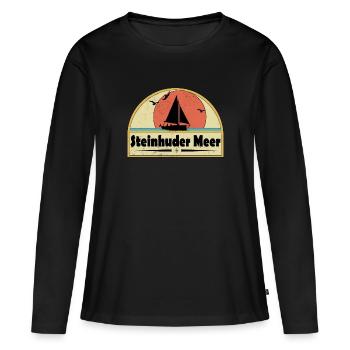 Steinhuder Meer Segelboot - Frauen Premium Bio Langarmshirt - Schwarz - Vorne - Julia (174cm)