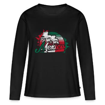 Mexique Idée cadeau de lieu de naissance mexicain - T-shirt manches longues Premium bio Femme - noir - Devant - Julia (174cm)