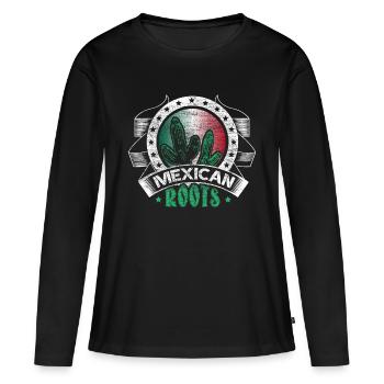 Armoiries du Sombrero du Mexique - T-shirt manches longues Premium bio Femme - noir - Devant - Julia (174cm)