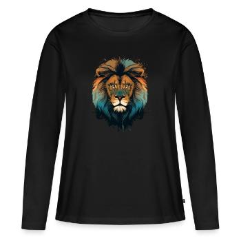 Lion Lion - T-shirt manches longues Premium bio Femme - noir - Devant - Julia (174cm)