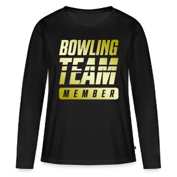 Équipe de bowling - T-shirt manches longues Premium bio Femme - noir - Devant - Julia (174cm)