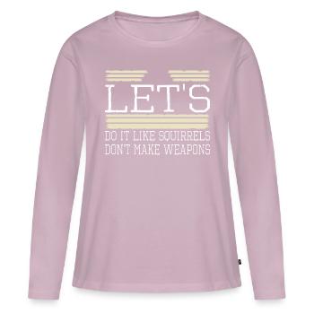 Signe de paix Mouvement vert pour la paix Cool années 1960 - T-shirt manches longues Premium bio Femme - rose poudré - Devant - Julia (174cm)