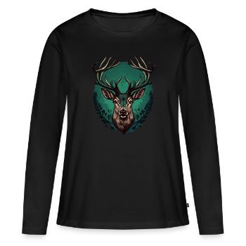 Bouquin - T-shirt manches longues Premium bio Femme - noir - Devant - Julia (174cm)