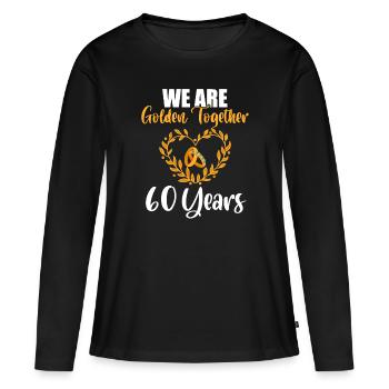 Amour Relation Anniversaire Époux Nous Sommes - T-shirt manches longues Premium bio Femme - noir - Devant - Julia (174cm)