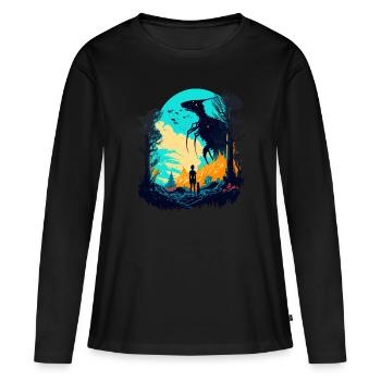 rebellious alien - Women's Premium Organic Long Sleeve Shirt - black - Front - Julia (174cm)