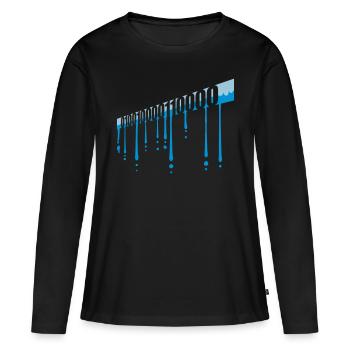 Binary Code Program Language - Women's Premium Organic Long Sleeve Shirt - black - Front - Julia (174cm)