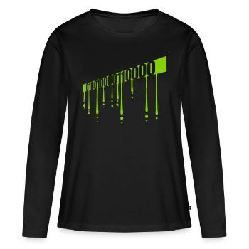Binary Code Program Language - Women's Premium Organic Long Sleeve Shirt - black - Front - Julia (174cm)